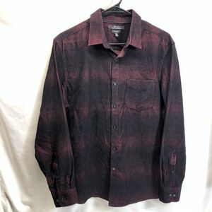 Marc Anthony Slim Fit Mens M Red/Black Button Up Long Sleeve Casual Shirt